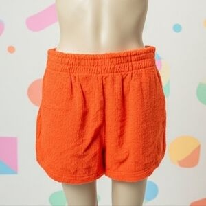 Mantra Vibrant Orange Cotton Italian Jersey Women's Athletic Terry Shorts